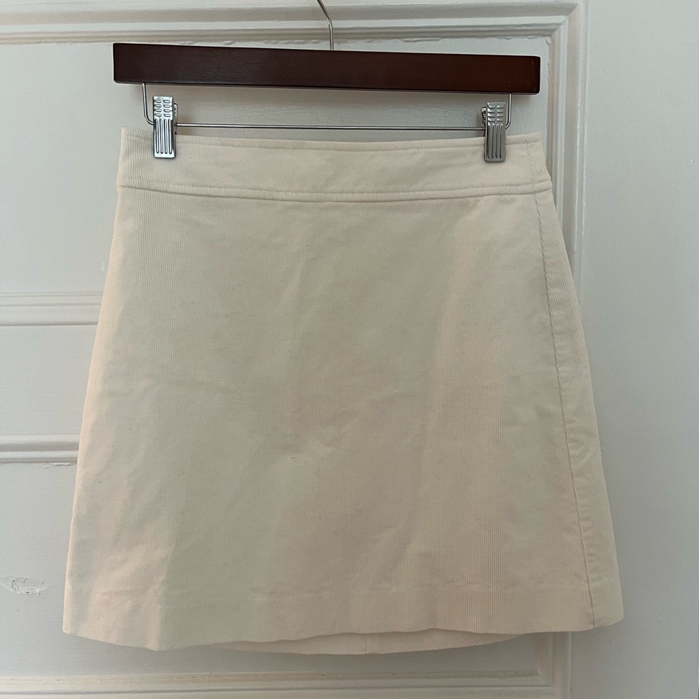 J. Crew Factory Corduroy Mini-Skirt White